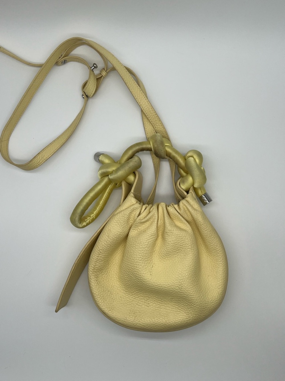 Behno New York Mini Crossbody Bag Leather Knot Dumpling Bag - Picture 2 of 12